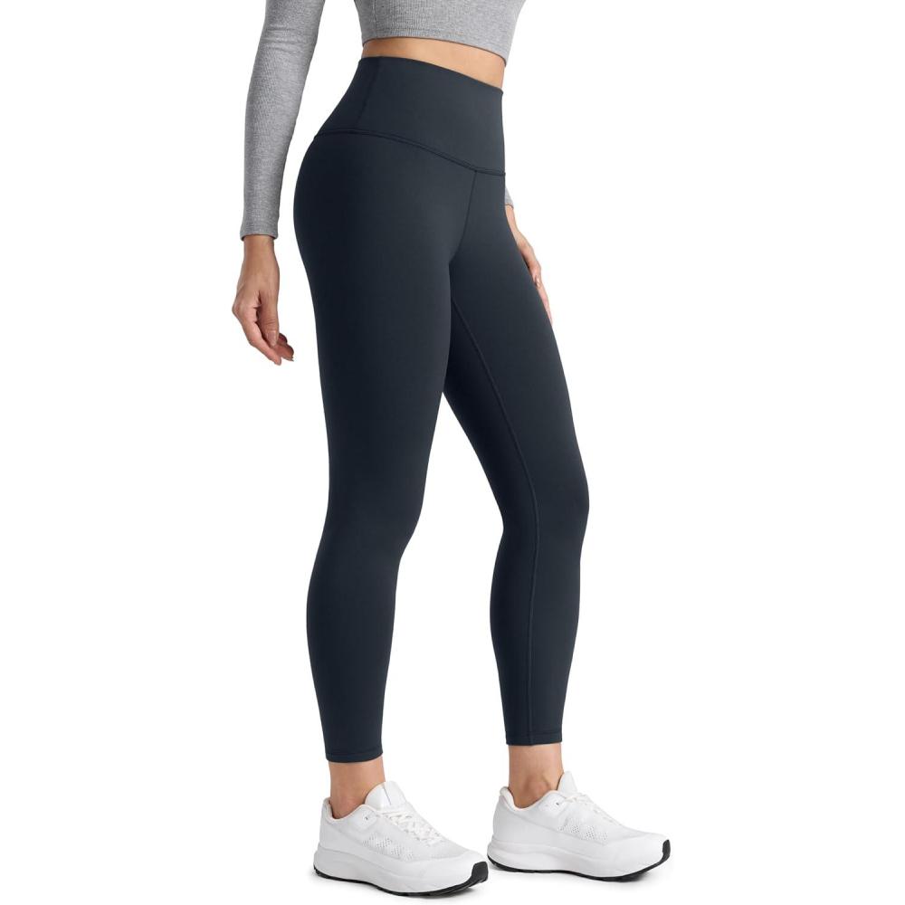 imageCRZ YOGA Womens Fleece Lined Leggings 25  Matte Winter Warm Thermal High Waisted Pants Casual Lounge Yoga WorkoutTrue Navy
