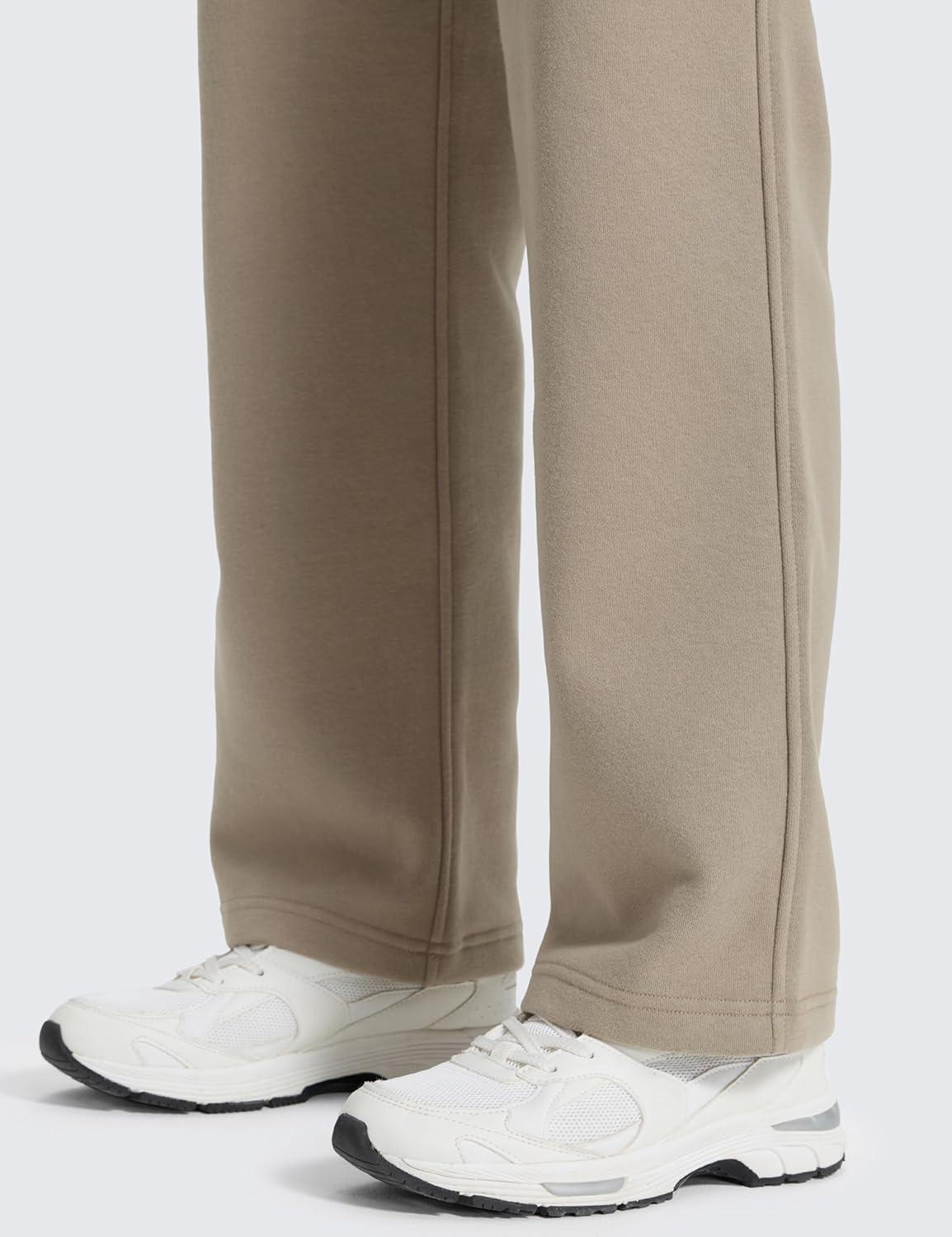 imageCRZ YOGA Cotton Fleece Lined Sweatpants Women 28quot30quot Straight Leg Casual Lounge Sweat Pants for WomenOak