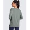 imageCRZ YOGA CottonBlend Long Sleeve Workout Tops for Women Boat Neck Soft Athletic Shirts Casual Going Out Fall TShirtsGrey Sage
