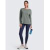 imageCRZ YOGA CottonBlend Long Sleeve Workout Tops for Women Boat Neck Soft Athletic Shirts Casual Going Out Fall TShirtsGrey Sage