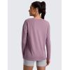 imageCRZ YOGA CottonBlend Long Sleeve Workout Tops for Women Boat Neck Soft Athletic Shirts Casual Going Out Fall TShirtsLight Lavender