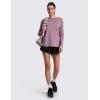 imageCRZ YOGA CottonBlend Long Sleeve Workout Tops for Women Boat Neck Soft Athletic Shirts Casual Going Out Fall TShirtsLight Lavender