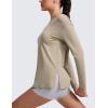 imageCRZ YOGA CottonBlend Long Sleeve Workout Tops for Women Boat Neck Soft Athletic Shirts Casual Going Out Fall TShirtsOak