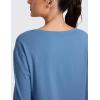 imageCRZ YOGA CottonBlend Long Sleeve Workout Tops for Women Boat Neck Soft Athletic Shirts Casual Going Out Fall TShirtsWashed Denim