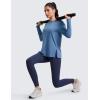 imageCRZ YOGA CottonBlend Long Sleeve Workout Tops for Women Boat Neck Soft Athletic Shirts Casual Going Out Fall TShirtsWashed Denim
