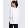 imageCRZ YOGA CottonBlend Long Sleeve Workout Tops for Women Boat Neck Soft Athletic Shirts Casual Going Out Fall TShirtsWhite
