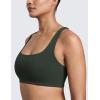 imageCRZ YOGA Butterlift Double Lined Square Neck Sports Bras for Women  Wireless VShaped Racerback Workout Yoga Top Non PaddedLegend Green
