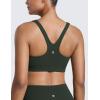 imageCRZ YOGA Butterlift Double Lined Square Neck Sports Bras for Women  Wireless VShaped Racerback Workout Yoga Top Non PaddedLegend Green