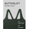 imageCRZ YOGA Butterlift Double Lined Square Neck Sports Bras for Women  Wireless VShaped Racerback Workout Yoga Top Non PaddedLegend Green