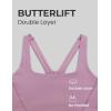 imageCRZ YOGA Butterlift Double Lined Square Neck Sports Bras for Women  Wireless VShaped Racerback Workout Yoga Top Non PaddedLight Lavender