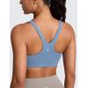 imageCRZ YOGA Butterlift Double Lined Square Neck Sports Bras for Women  Wireless VShaped Racerback Workout Yoga Top Non PaddedWashed Denim