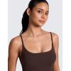 imageCRZ YOGA Butterlift Womens Scoop Neck Longline Sports Bra  U Back Adjustable Straps Workout Crop Tank Top with Built in PadsHot Fudge Brown
