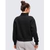 imageCRZ YOGA Fleece Lined Sweatshirt for Women Half Zip Funnel Neck Pullover Long Sleeve Workout Casual Sweat ShirtsBlack