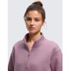imageCRZ YOGA Fleece Lined Sweatshirt for Women Half Zip Funnel Neck Pullover Long Sleeve Workout Casual Sweat ShirtsLight Lavender