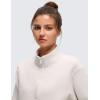 imageCRZ YOGA Fleece Lined Sweatshirt for Women Half Zip Funnel Neck Pullover Long Sleeve Workout Casual Sweat ShirtsMilky White