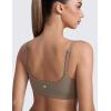 imageCRZ YOGA Womens Butterluxe Adjustable Spaghetti Strap Sports Bra  Scoop Neck Wireless Padded Yoga Workout Crop TopNomad Grey