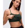 imageCRZ YOGA Womens Butterluxe Y Back Longline Sports Bras  Spaghetti Straps Racerback Padded Yoga Workout Crop Tank TopLegend Green