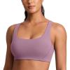 imageCRZ YOGA Butterlift Double Lined Square Neck Sports Bras for Women  Wireless VShaped Racerback Workout Yoga Top Non PaddedLight Lavender