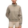 imageCRZ YOGA Fleece Lined Sweatshirt for Women Half Zip Funnel Neck Pullover Long Sleeve Workout Casual Sweat ShirtsOak