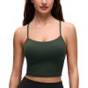 imageCRZ YOGA Womens Butterluxe Y Back Longline Sports Bras  Spaghetti Straps Racerback Padded Yoga Workout Crop Tank TopLegend Green