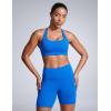 imageCRZ YOGA Butterbreeze Square Neck Sports Bras for Women  Strappy Thin Straps Workout Traning Padded Gym Halter Cami TopSparkle Blue