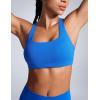 imageCRZ YOGA Butterbreeze Square Neck Sports Bras for Women  Strappy Thin Straps Workout Traning Padded Gym Halter Cami TopSparkle Blue