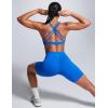 imageCRZ YOGA Butterbreeze Square Neck Sports Bras for Women  Strappy Thin Straps Workout Traning Padded Gym Halter Cami TopSparkle Blue
