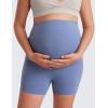 imageCRZ YOGA Womens Butterluxe Maternity Biker Shorts Over The Belly 4quot  Pregnancy Yoga Workout ActivewearOasis Blue