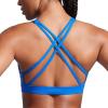 imageCRZ YOGA Butterbreeze Square Neck Sports Bras for Women  Strappy Thin Straps Workout Traning Padded Gym Halter Cami TopSparkle Blue