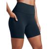 imageCRZ YOGA Women Butterbreeze Athletic Biker Shorts with Pockets 6  High Waist Workout Gym Running Volleyball YogaTrue Navy