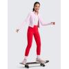 imageCRZ YOGA Butterlift Girls Full Length Leggings No Front Seam High Waist Pants Athletic Lounge Active Dance Yoga TightsAurora Red