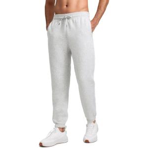 imageCRZ YOGA Mens Cotton Fleece Sweatpants 30quot Classic Fit Casual Lounge Cozy Sweat Pants Joggers with Zipper PocketsDove Grey Heather