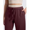 imageCRZ YOGA Cotton Fleece Lined Jogger Sweatpants Women 28quot High Waisted Casual Lounge Travel Pants with Pockets Winter WarmDark Red