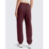 imageCRZ YOGA Cotton Fleece Lined Jogger Sweatpants Women 28quot High Waisted Casual Lounge Travel Pants with Pockets Winter WarmDark Red