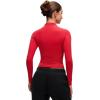 imageCRZ YOGA Softembrace Mock Neck Long Sleeve Tops for Women Soft Fitted Going Out Shirts Casual Comfort Layer TeesAurora Red