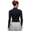 imageCRZ YOGA Softembrace Mock Neck Long Sleeve Tops for Women Soft Fitted Going Out Shirts Casual Comfort Layer TeesBlack