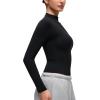 imageCRZ YOGA Softembrace Mock Neck Long Sleeve Tops for Women Soft Fitted Going Out Shirts Casual Comfort Layer TeesBlack