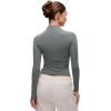 imageCRZ YOGA Softembrace Mock Neck Long Sleeve Tops for Women Soft Fitted Going Out Shirts Casual Comfort Layer TeesGrey Sage
