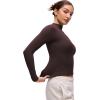 imageCRZ YOGA Softembrace Mock Neck Long Sleeve Tops for Women Soft Fitted Going Out Shirts Casual Comfort Layer TeesHot Fudge Brown