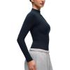 imageCRZ YOGA Softembrace Mock Neck Long Sleeve Tops for Women Soft Fitted Going Out Shirts Casual Comfort Layer TeesTrue Navy