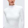 imageCRZ YOGA Softembrace Mock Neck Long Sleeve Tops for Women Soft Fitted Going Out Shirts Casual Comfort Layer TeesWhite