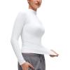 imageCRZ YOGA Softembrace Mock Neck Long Sleeve Tops for Women Soft Fitted Going Out Shirts Casual Comfort Layer TeesWhite