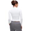imageCRZ YOGA Softembrace Mock Neck Long Sleeve Tops for Women Soft Fitted Going Out Shirts Casual Comfort Layer TeesWhite