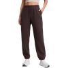 imageCRZ YOGA Cotton Fleece Lined Jogger Sweatpants Women 28quot High Waisted Casual Lounge Travel Pants with Pockets Winter WarmHot Fudge Brown