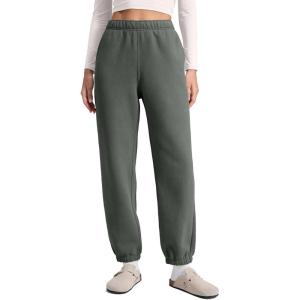 imageCRZ YOGA Cotton Fleece Lined Jogger Sweatpants Women 28quot High Waisted Casual Lounge Travel Pants with Pockets Winter WarmGrey Sage