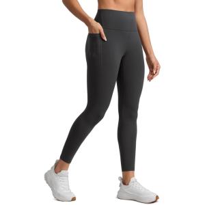 imageCRZ YOGA Womens Butterlift High Waist Workout Leggings with Side Pockets 25quot  Pilates Athletic Gym Yoga Pants Buttery SoftMysterious Grey