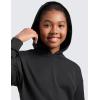 imageCRZ YOGA Cloud Jersey Long Sleeve Casual Hoodie for Girls  Lounge Pullover Shirts Tops Hooded Relaxed Waist Length Kids TeenBlack