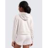 imageCRZ YOGA Cloud Jersey Long Sleeve Casual Hoodie for Girls  Lounge Pullover Shirts Tops Hooded Relaxed Waist Length Kids TeenMilky White