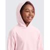 imageCRZ YOGA Cloud Jersey Long Sleeve Casual Hoodie for Girls  Lounge Pullover Shirts Tops Hooded Relaxed Waist Length Kids TeenStrawberry Pink