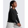imageCRZ YOGA SoftAura Long Sleeve Casual Hoodie for Girls  Lounge Pullover Shirts Crew Neck Relaxed Waist Length Kids TeenBlack